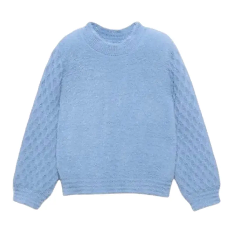 Abel & Lula Maglia Girocollo tinta unita Azzurro per Bambina