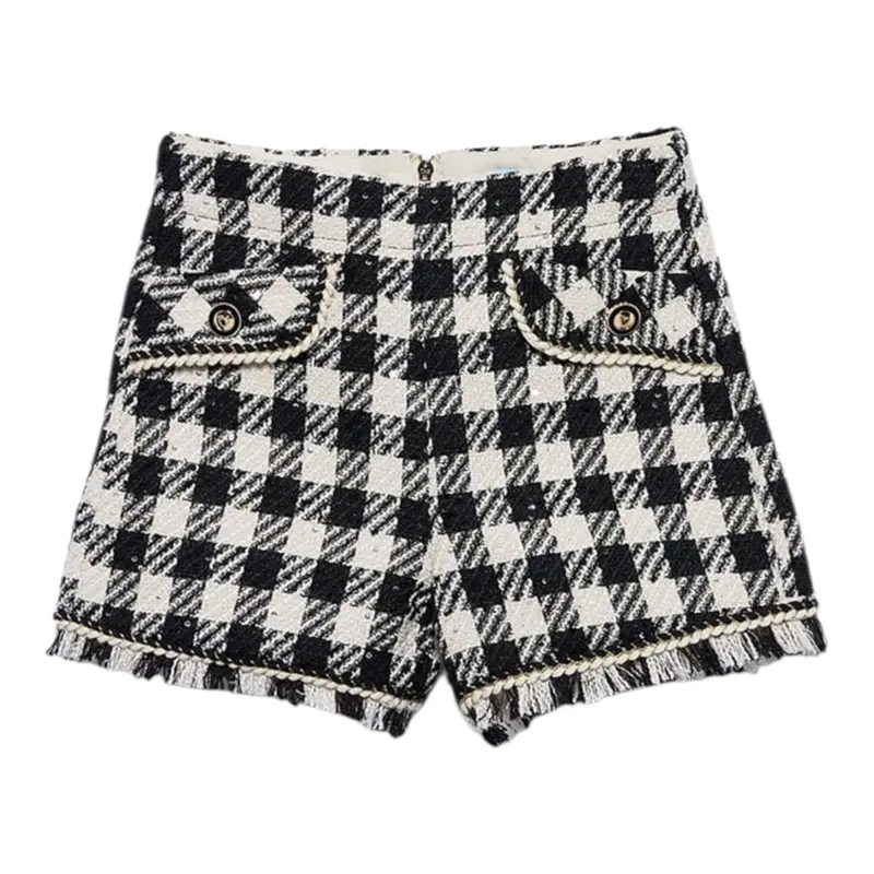 Abel & Lula Short Fantasia Quadri Nero per Bambina