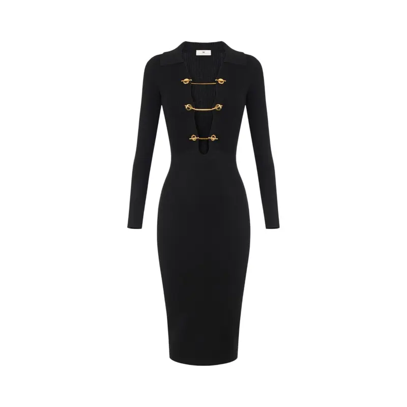 Abito donna in maglia con catene gioiello