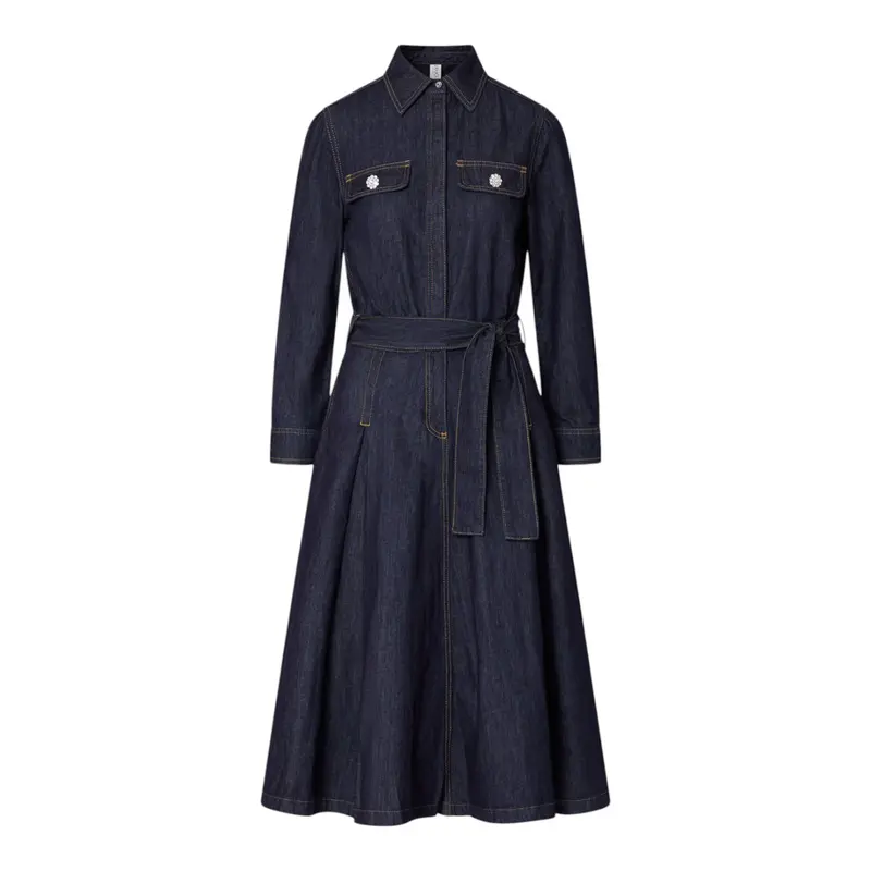 Abito donna lungo chemisier in denim