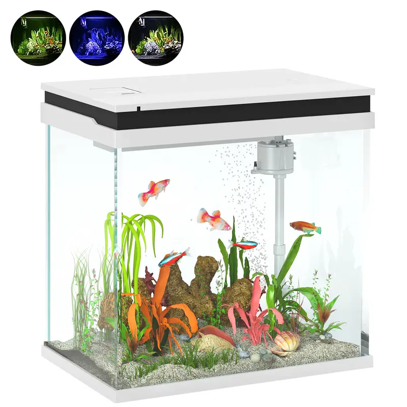 Acquario Pesci Rossi 26 L con LED, Filtro e Pompa