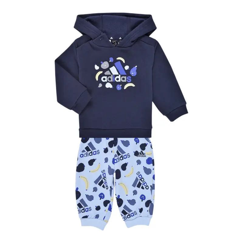 Adidas Completo 2Pz Felpa con Cappuccio-Pantalone Blu per Neonato