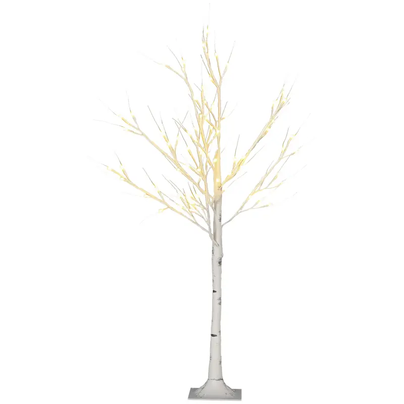 Albero di Natale Bianco 120 cm con 72 Luci LED