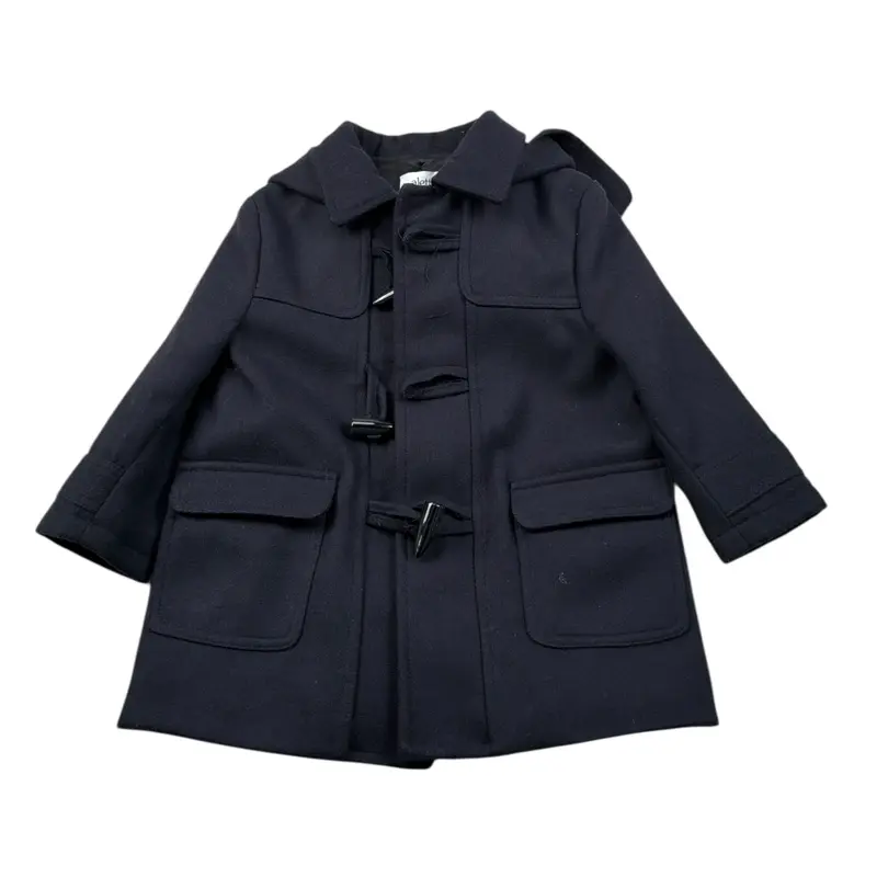 Aletta Cappotto tinta unita con Cappuccio Blu per Neonato