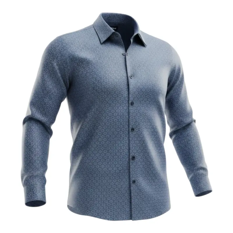 Antony Morato Camicia tinta unita con Microfantasia Blu per Bambino
