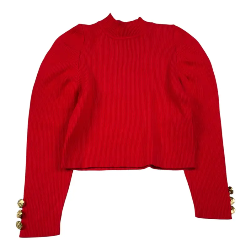 Artigli Maglia Mezzo Collo tinta unita Rosso per Bambina