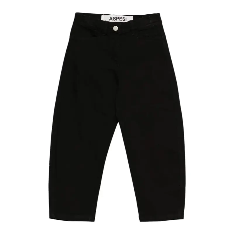Aspesi Jeans tinta unita con Girovita Regolabile Nero per Bambina
