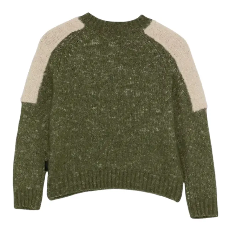 Aspesi Maglia Girocollo Bicolore Verde per Bambino
