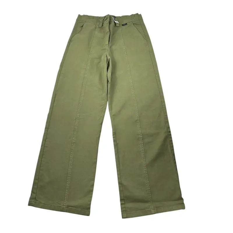 Aspesi Pantalone tinta unita con Girovita Regolabile Verde per Bambina