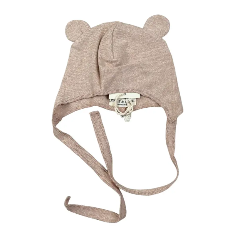 Babe & Tess Cappello tinta unita con Orecchie Beige per Neonata
