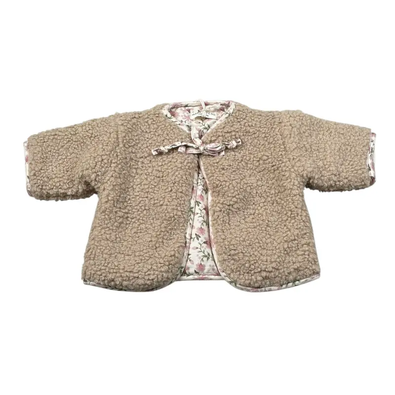 Babe & Tess Giubbino tinta unita Teddy Beige per Neonata