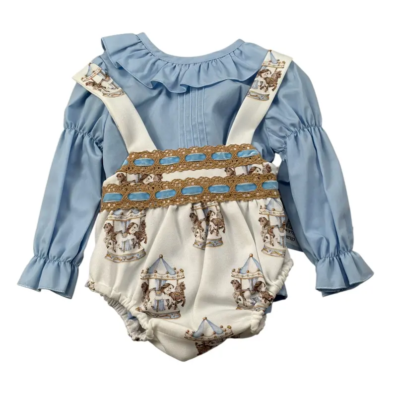 Babine' Completo 2 Pezzi Camicia-Salopette Azzurro per Neonata