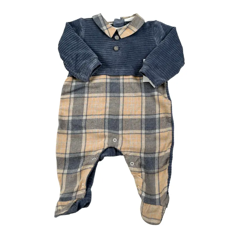 Baby Vip Tutina Bicolore con Fantasia Blu per Neonato