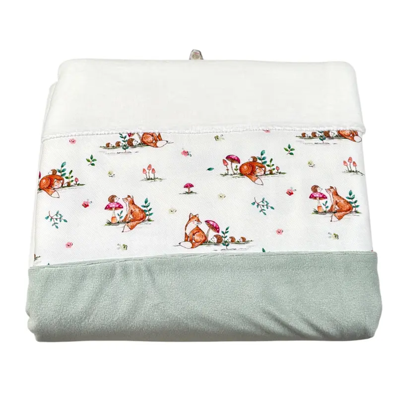 Babyvip Coperta Bicolore con Stampa Bianco per Neonata