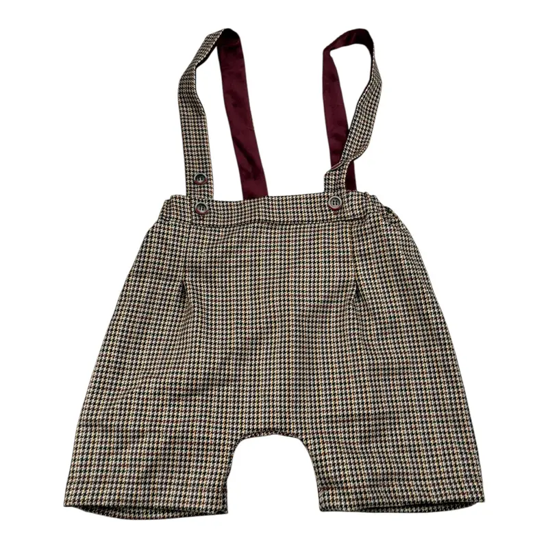 Babyvip Salopette tinta unita con Microfantasia Beige per Bambina
