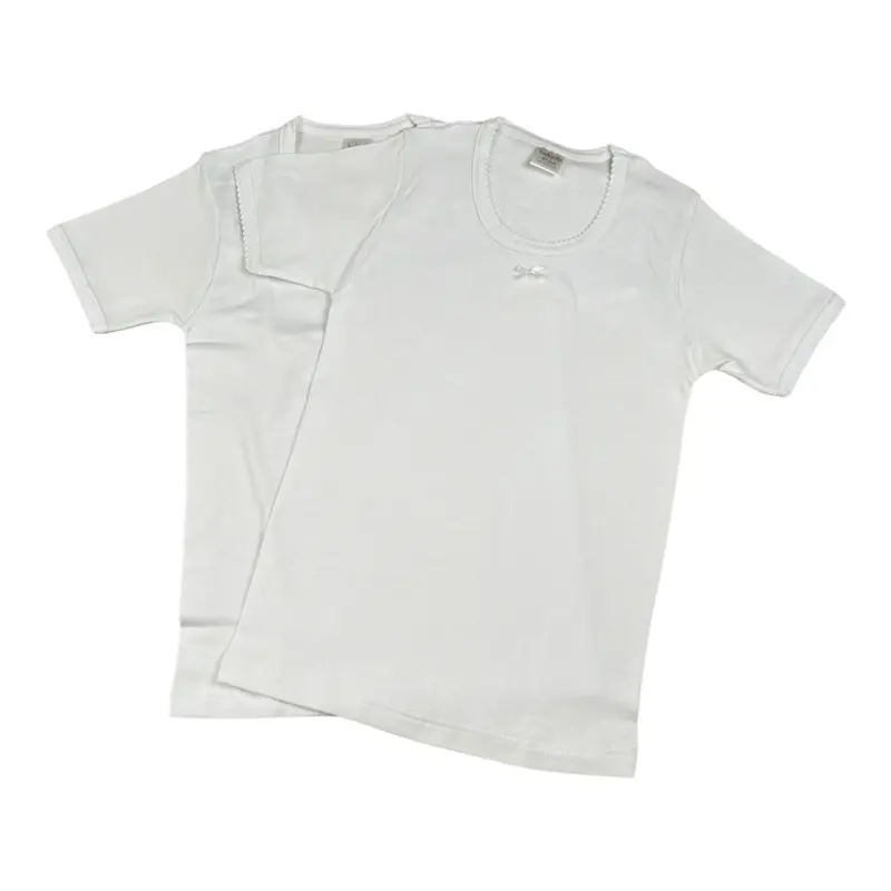 Babyvip Set 2 T-Shirt tinta unita Modello Intimo Bianco per Neonata