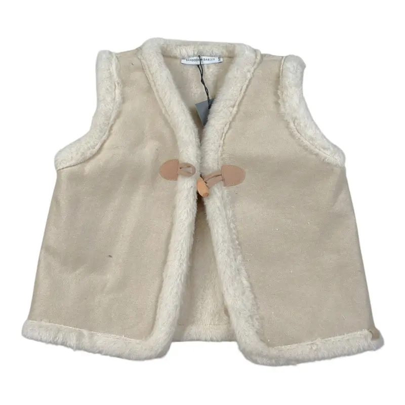 Bamboom+Babies Giubbino tinta unita Smanicato Beige per Neonato