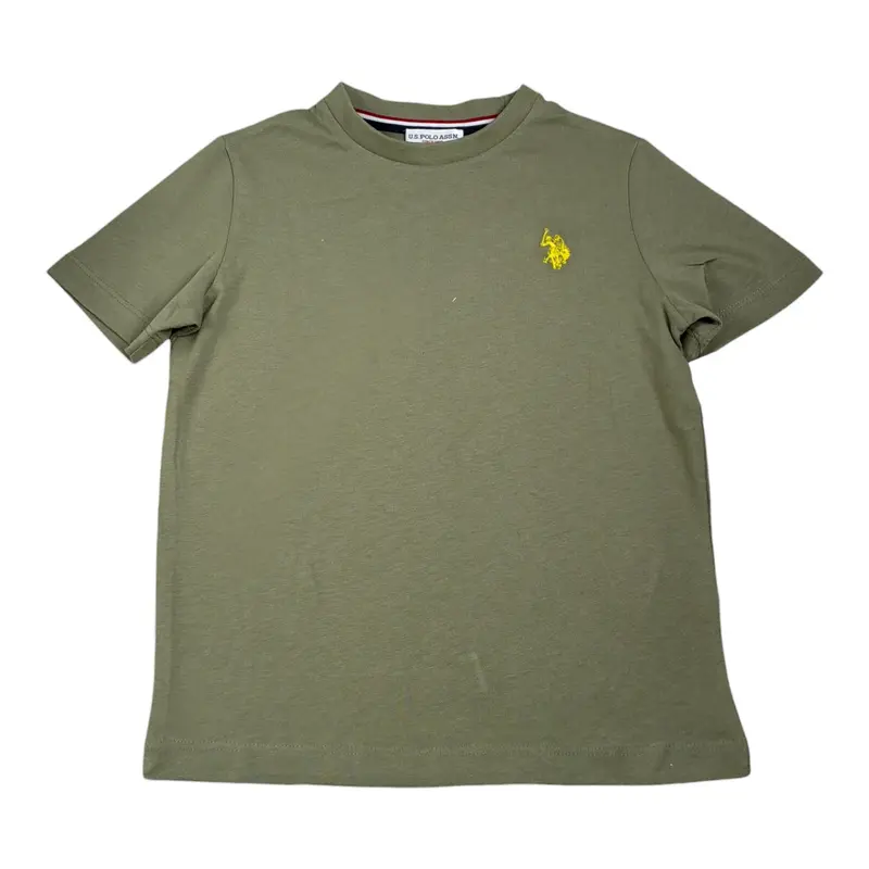 Bamboom+Babies T-Shirt tinta unita con Logo Verde per Bambino