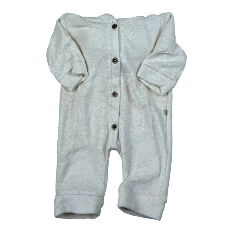 Bamboom+Babies Tutina tinta unita con Cappuccio Panna per Neonato
