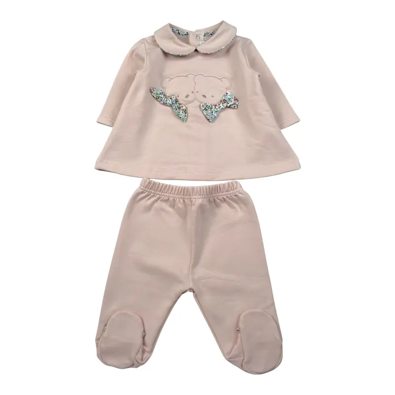 Barcellino Completo 2Pz Maglia-Ghettina Rosa per Neonata