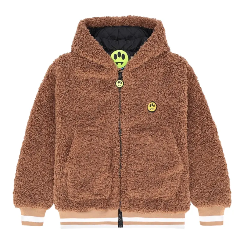 Barrow Kids Giubbino Modello Teddy con Zip E Cappuccio Marrone per Bambino