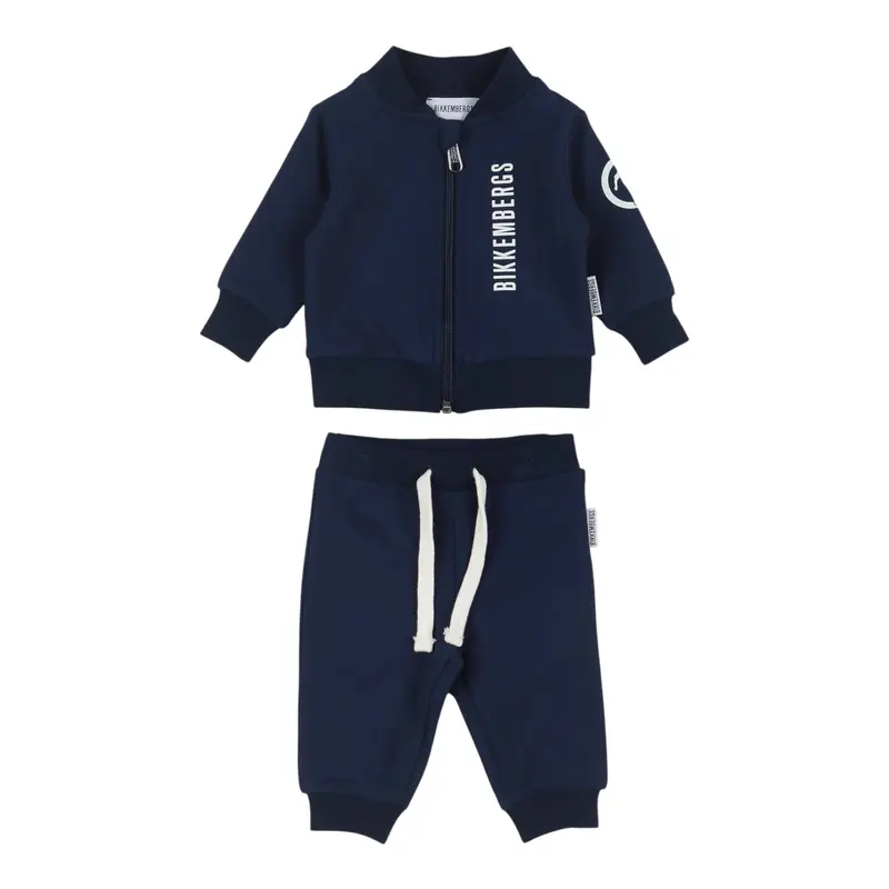Bikkembergs Completo 2 Pezzi Felpa-Pantalone tinta unita Blu per Bambino