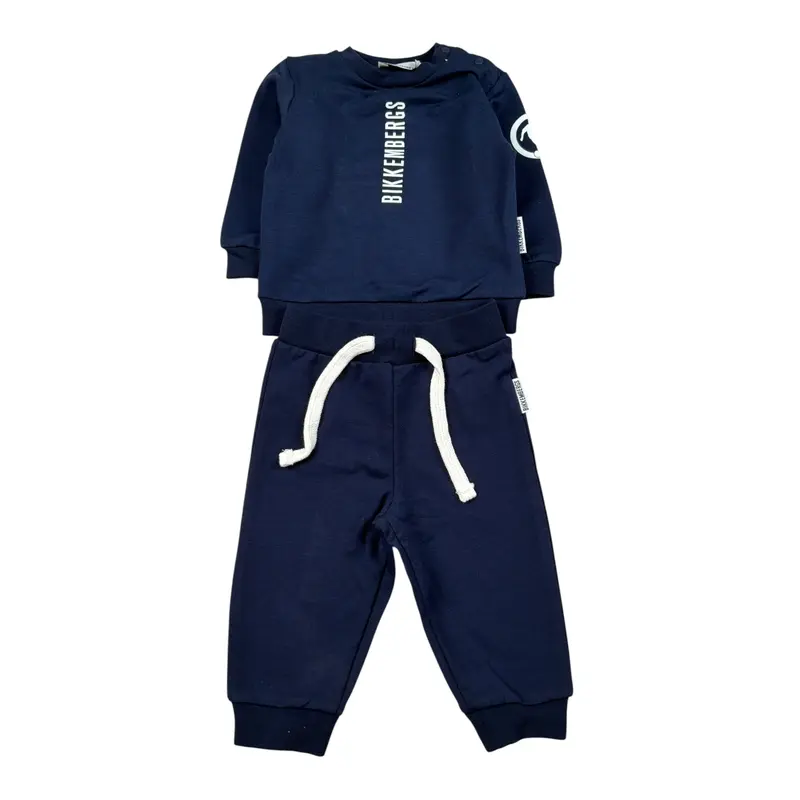 Bikkembergs Completo 2Pz Felpa-Pantalone Modello Tuta Blu per Bambino