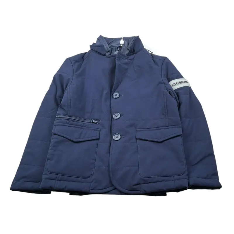 Bikkembergs Giubbino tinta unita con Cappuccio Blu per Bambino