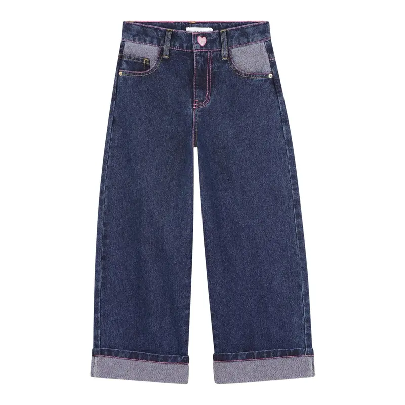 Billieblush Jeans tinta unita con Girovita Regolabile Blu per Neonata