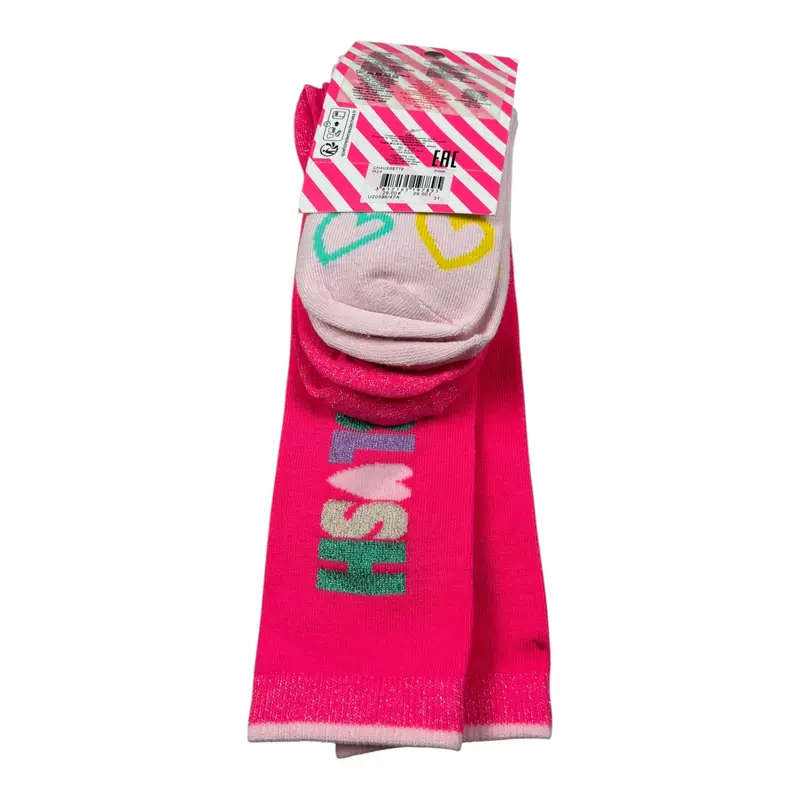 Billieblush Set Calzini tinta unita con Stampe Rosa per Bambina