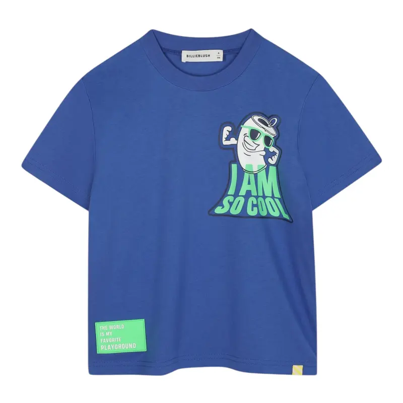 Billieblush T-Shirt tinta unita con Stampa Cobalto per Neonato