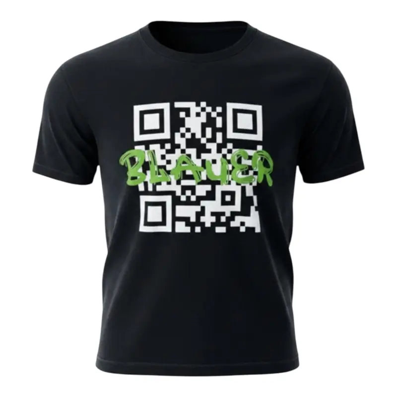 Blauer T-Shirt tinta unita con Stampa Nero per Bambino