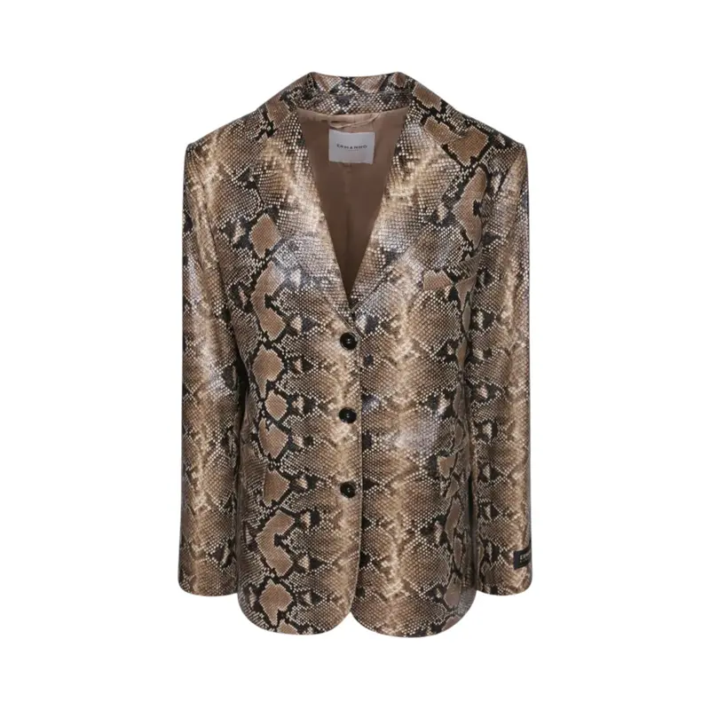 Blazer donna monopetto con stampa pitonata