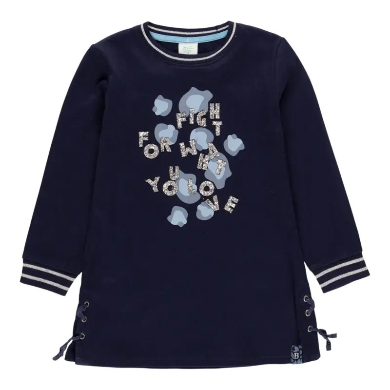Boboli Abito Manica Lunga tinta unita Blu per Bambina