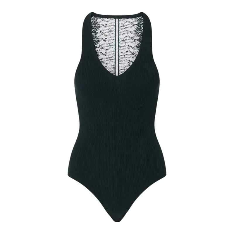 Body donna con inserto in pizzo