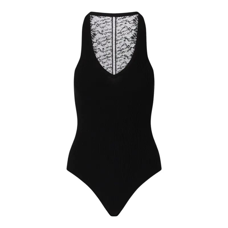 Body donna con inserto in pizzo