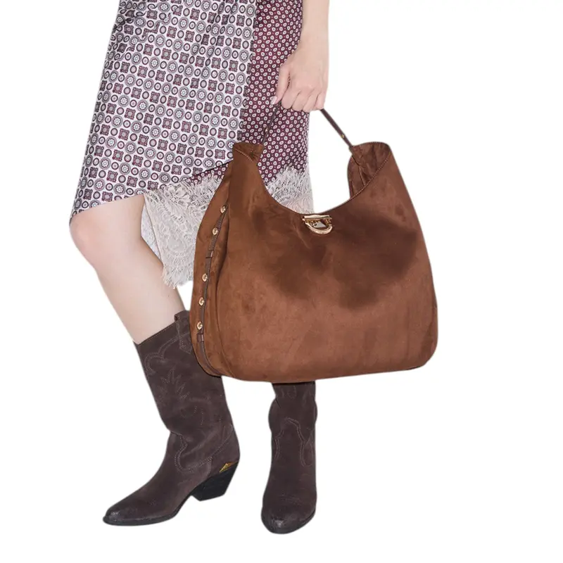 Borsa donna hobo grande con borchie