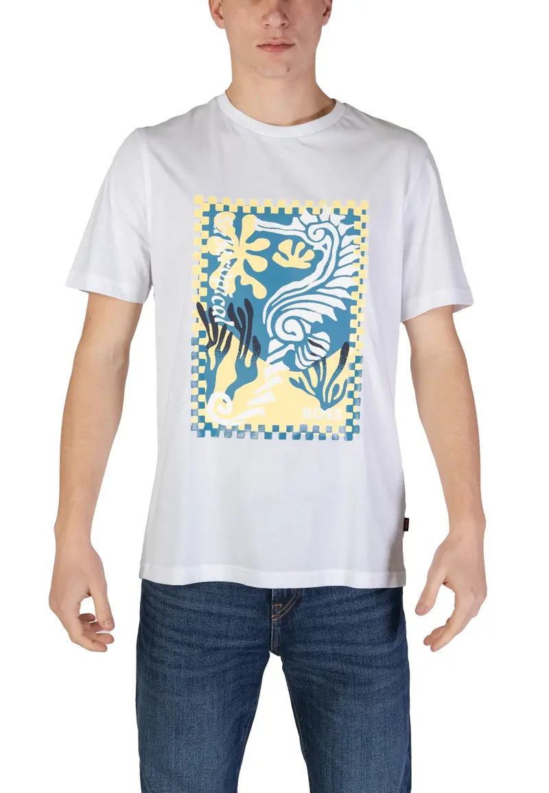 Boss T-Shirt Uomo Boss 50516003 white  Bianco