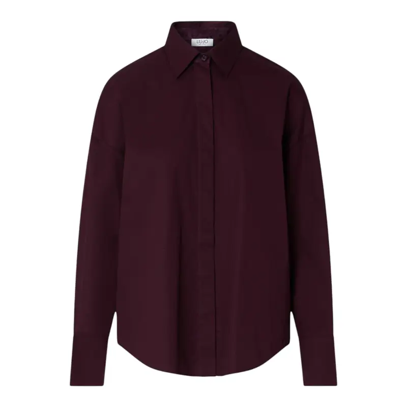 Camicia donna con inserto in raso jacquard