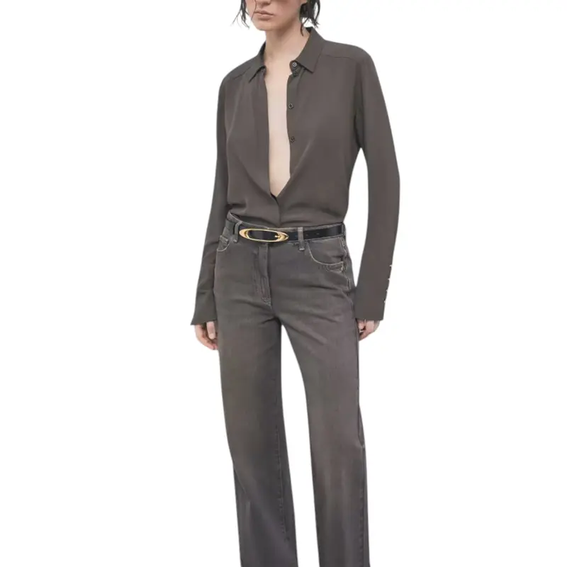 Camicia donna fluida in crêpe