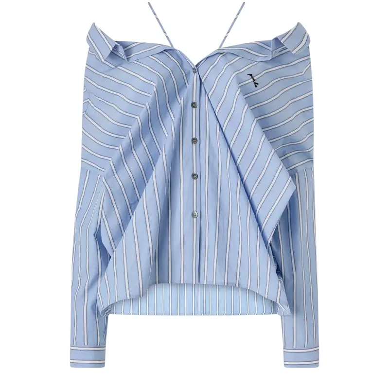 Camicia donna in popeline di cotone a righe