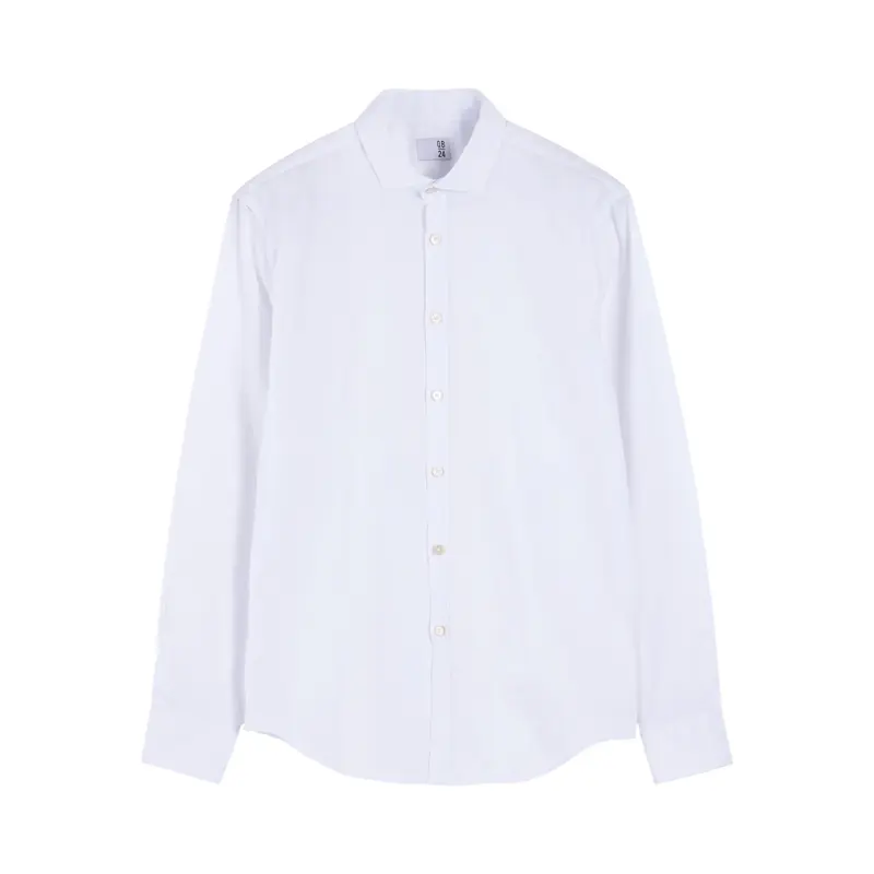 Camicia uomo in popeline con collo alla francese