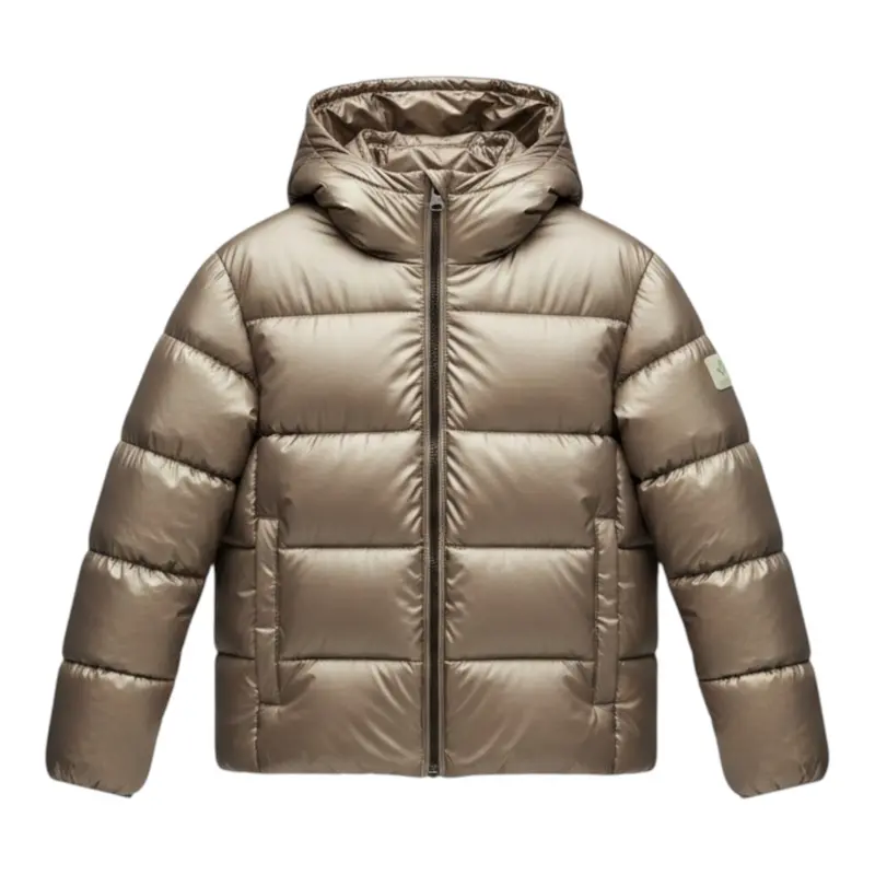 Canadian Giubbino tinta unita con Zip E Cappuccio Beige per Bambino