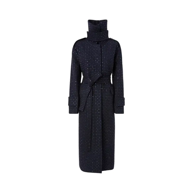Cappotto Donna lungo in lana full strass