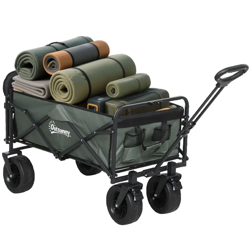 Carrello Giardino Pieghevole 95 L con Pannello Apribile