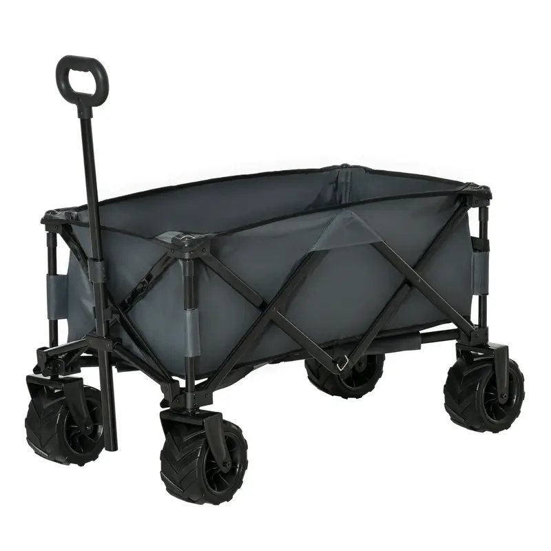 Carrello Giardino Pieghevole con Manico Telescopico