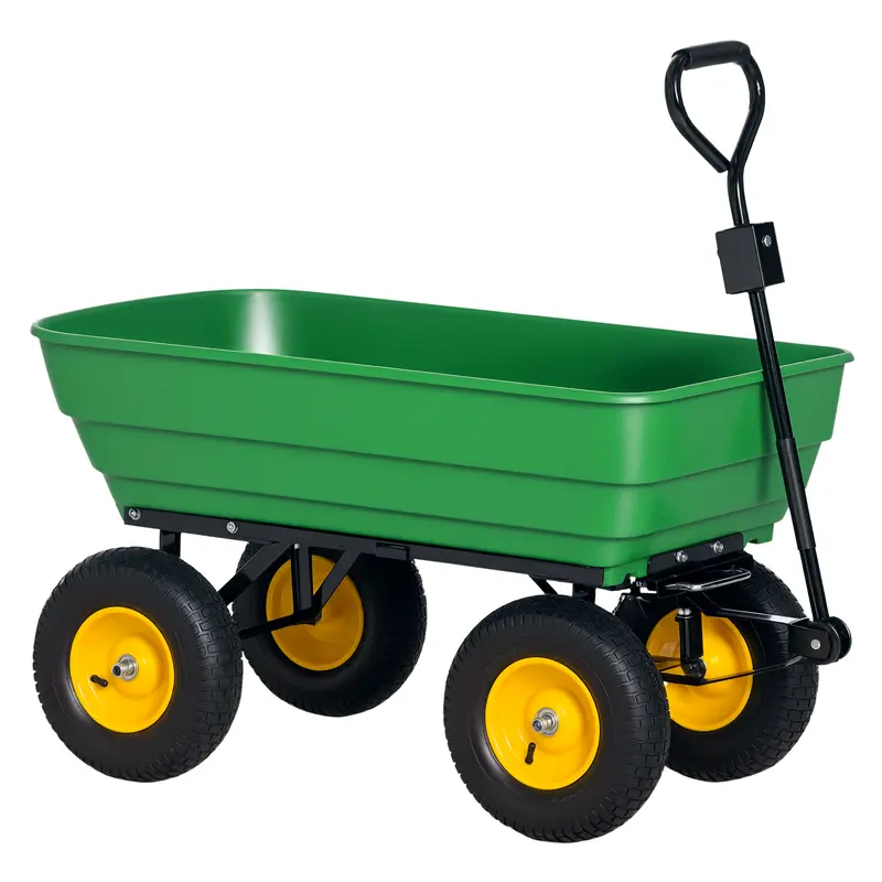Carrello Giardino Ribalabile 125 L con 4 Ruote