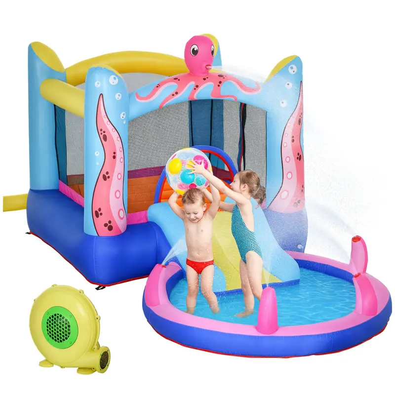 Castello Gonfiabile per Bambini con Scivolo e Piscina