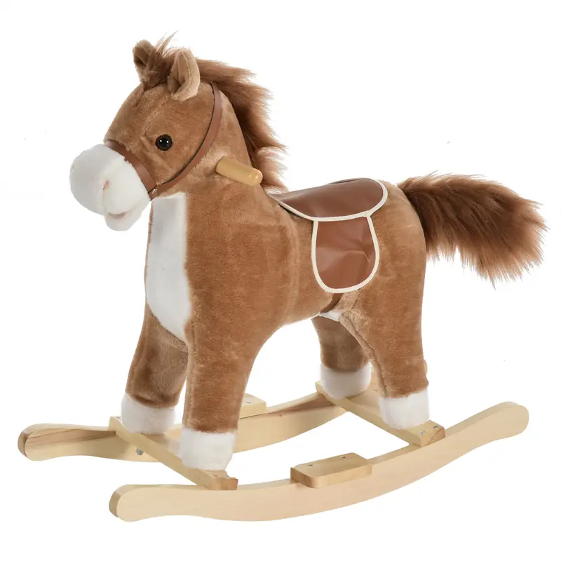 Cavallo a Dondolo Bambini con Seduta Imbottita e Suoni
