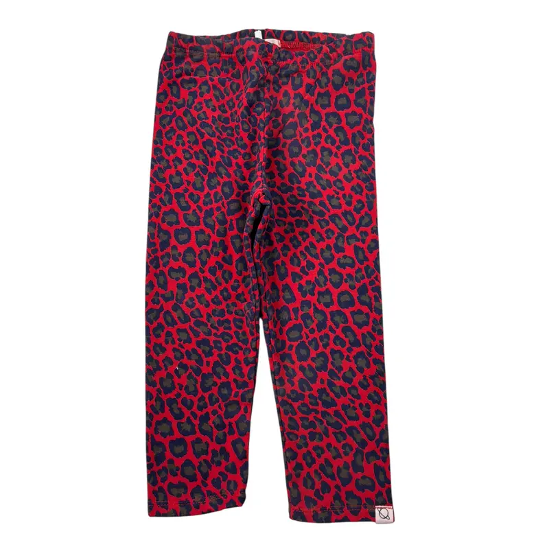 Cozmo Leggins tinta unita con Fantasia Maculata Rosso per Neonata